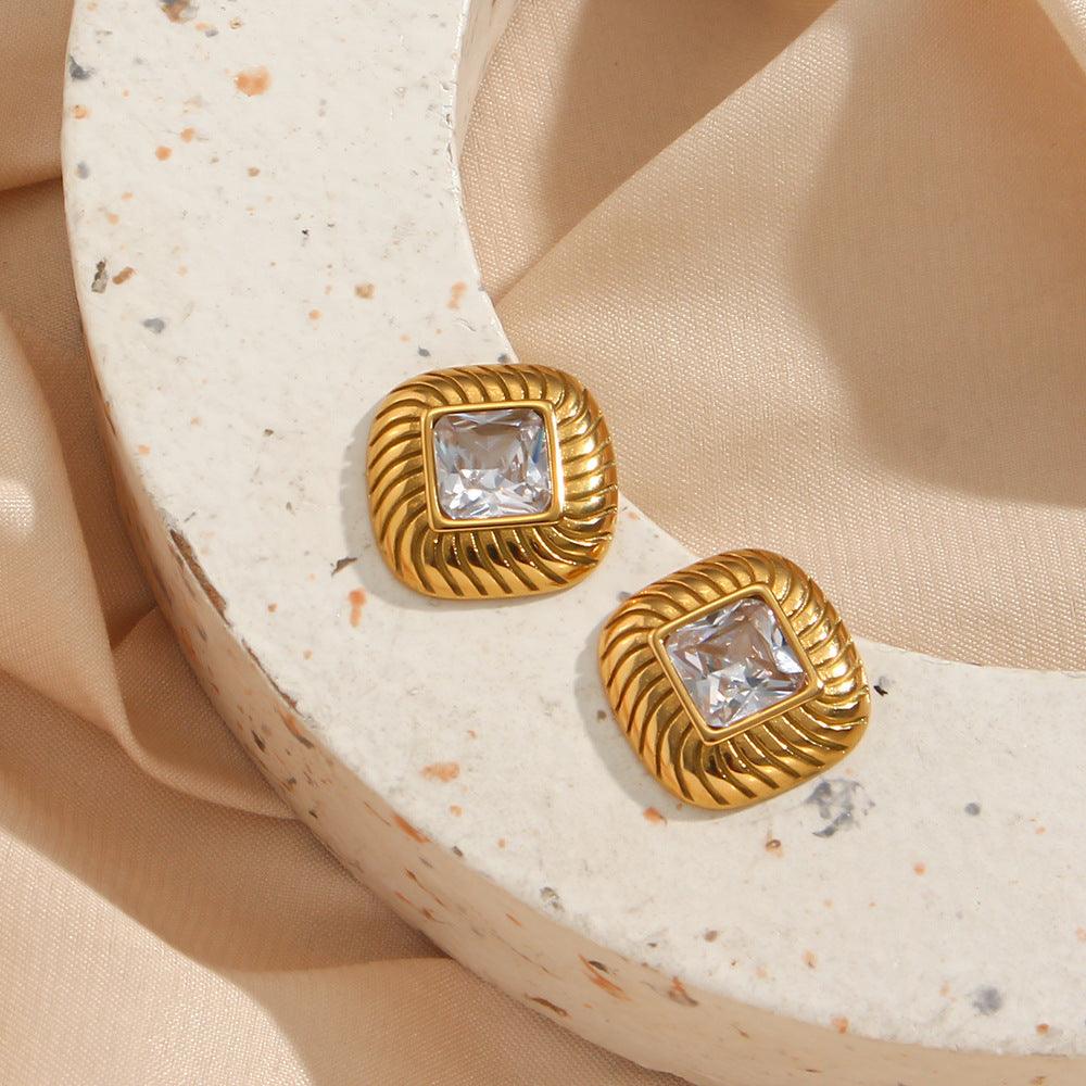 FRENCH RIVIERA|Norah Earrings -kirkkaat kirurginteräsnapit