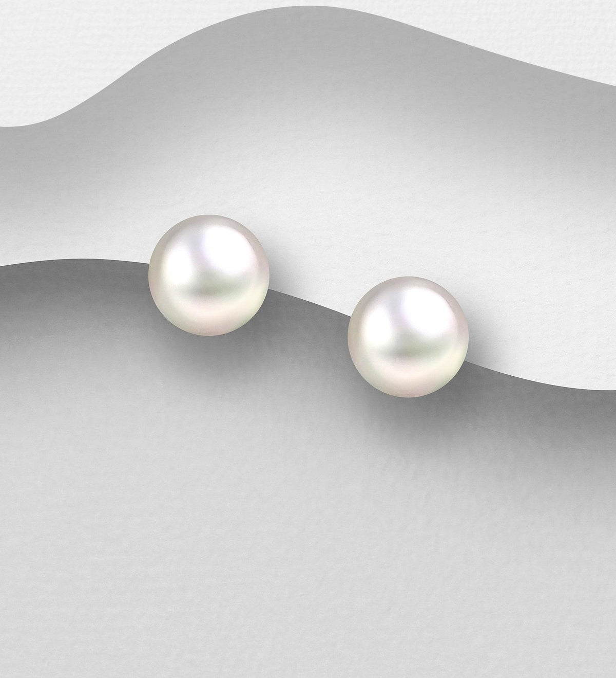 PREMIUM COLLECTION|Pearl silver button with freshwater pearl (M)