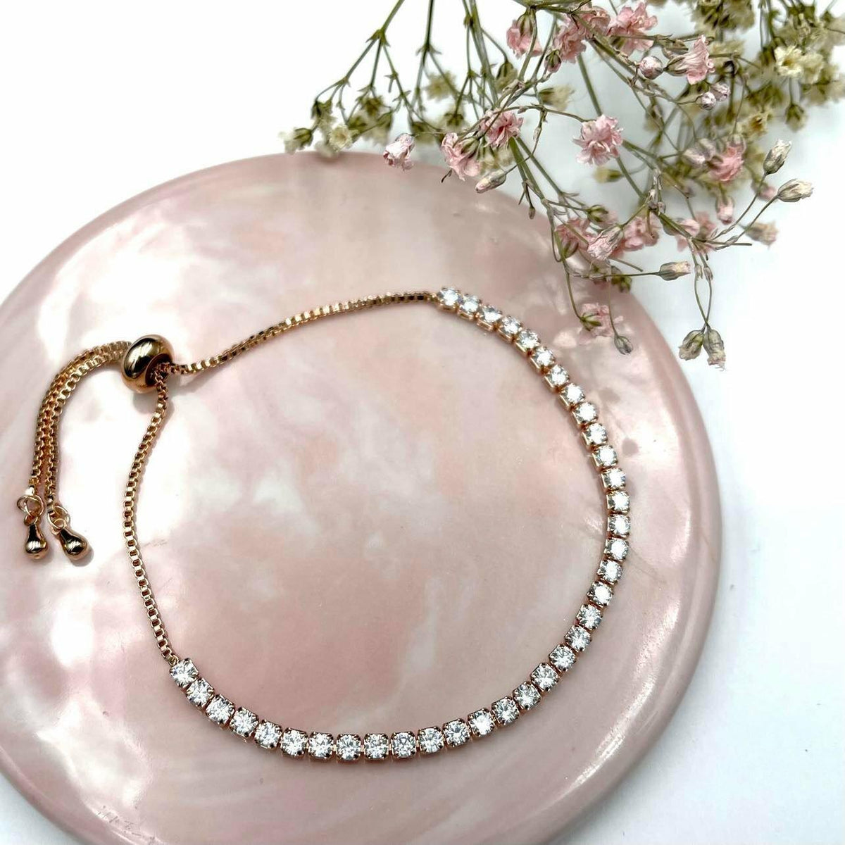 Rannekoru, FRENCH RIVIERA|Simple Bracelet -strassirannekoru (ruusukulta)
