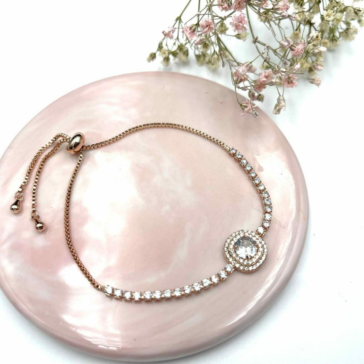 Rannekoru, FRENCH RIVIERA|Glamour Bracelet -strassirannekoru (ruusukulta)