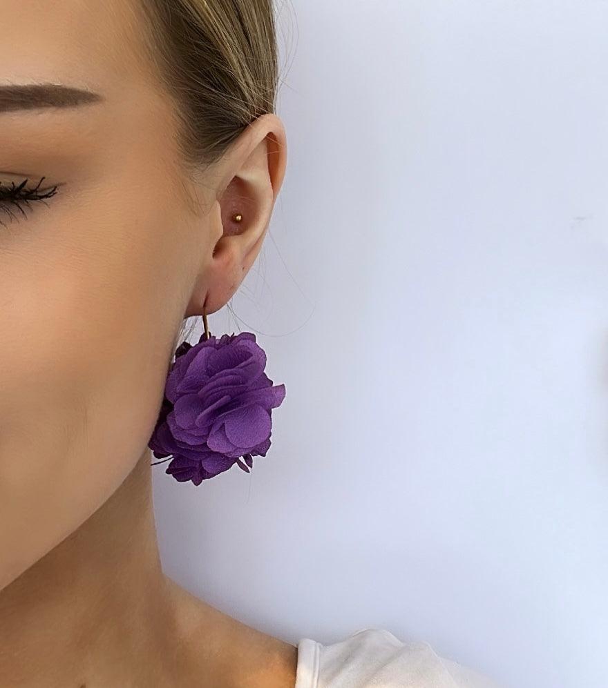 Korvakorut, |Jasmine -kukkakorvakorut (violetti)