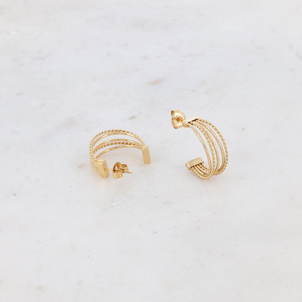 Earrings, BOHM PARIS|Créoles Kyle -multi-layered rings (gold)