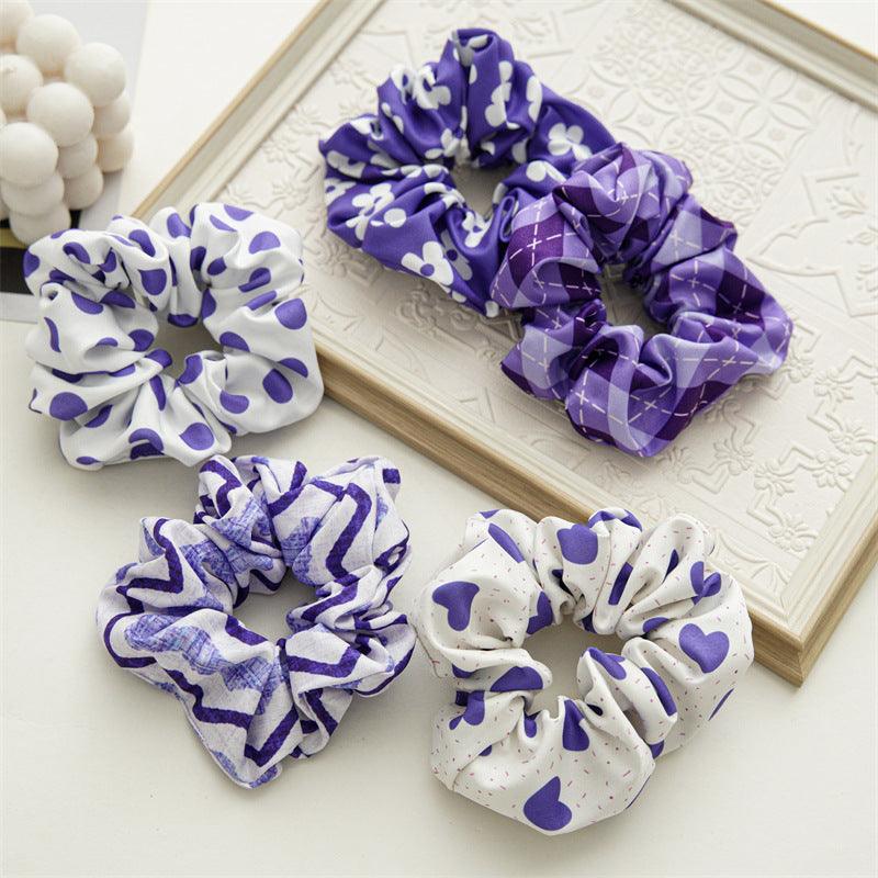 Scrunchie|SUGAR SUGAR, Santorini blue polka dot hair donut