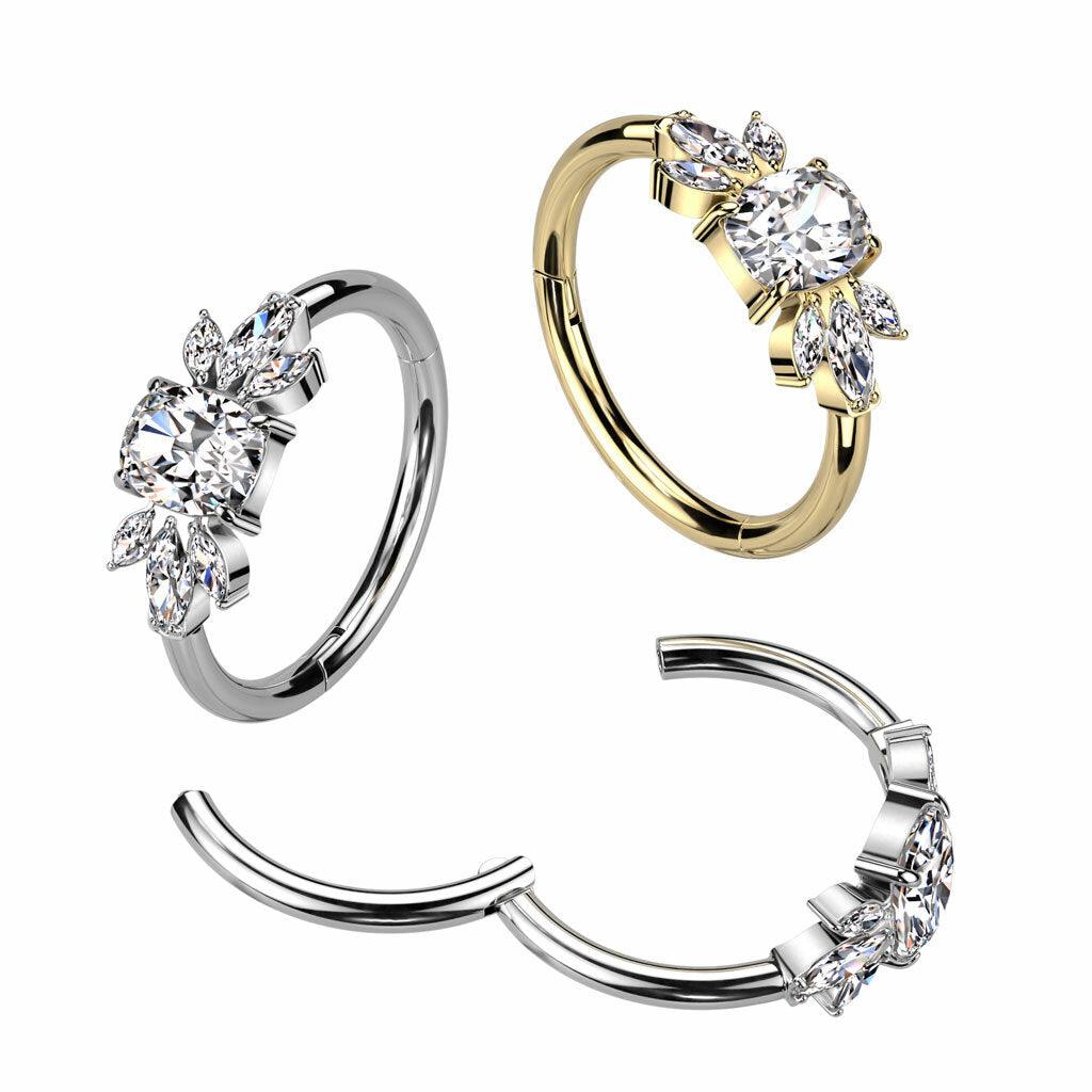 Lävistysrengas 1,2mm, Titanium Crystal Hoop -titaaninen clicker