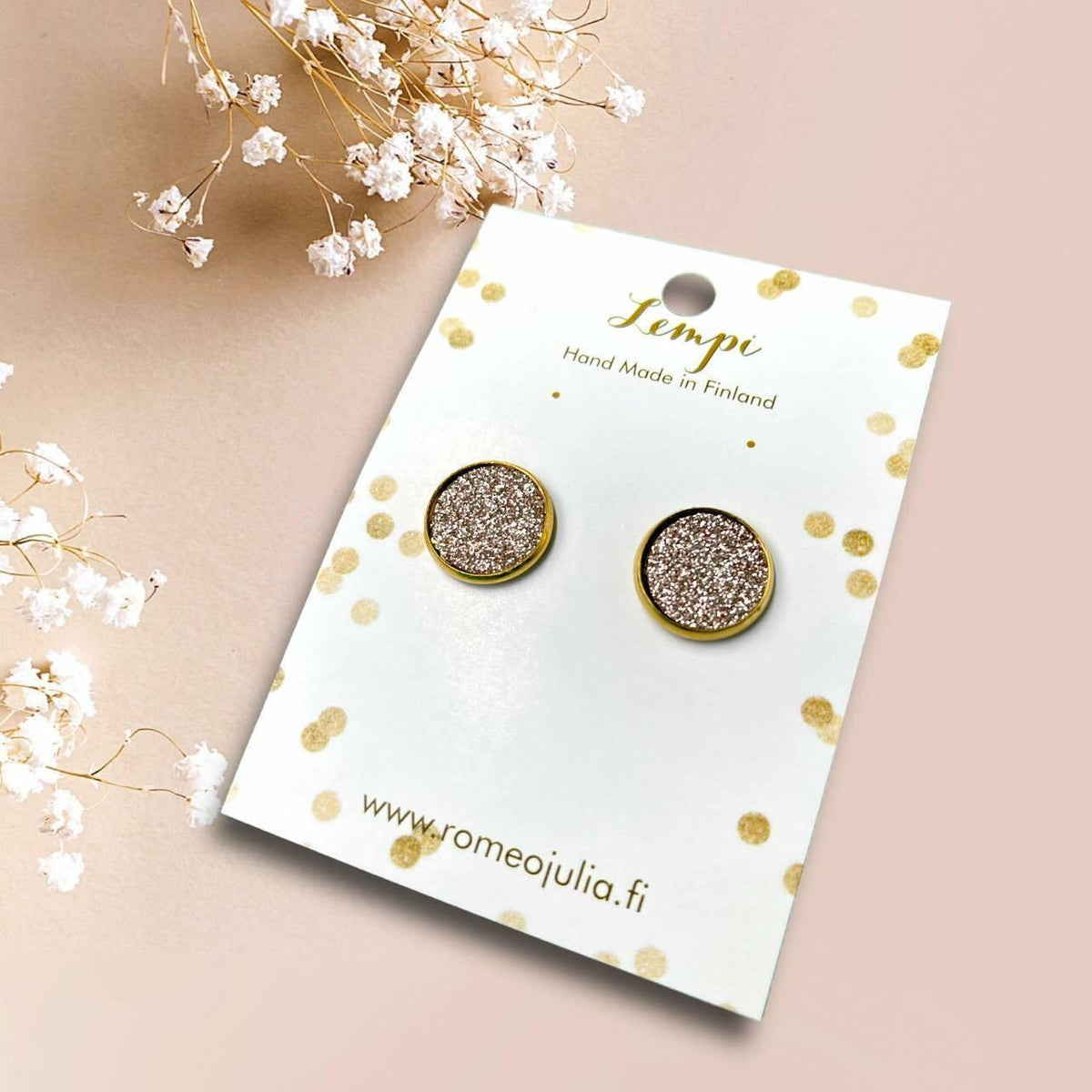 LEMPI earrings, Veera (gold / rose gold glitter, S)