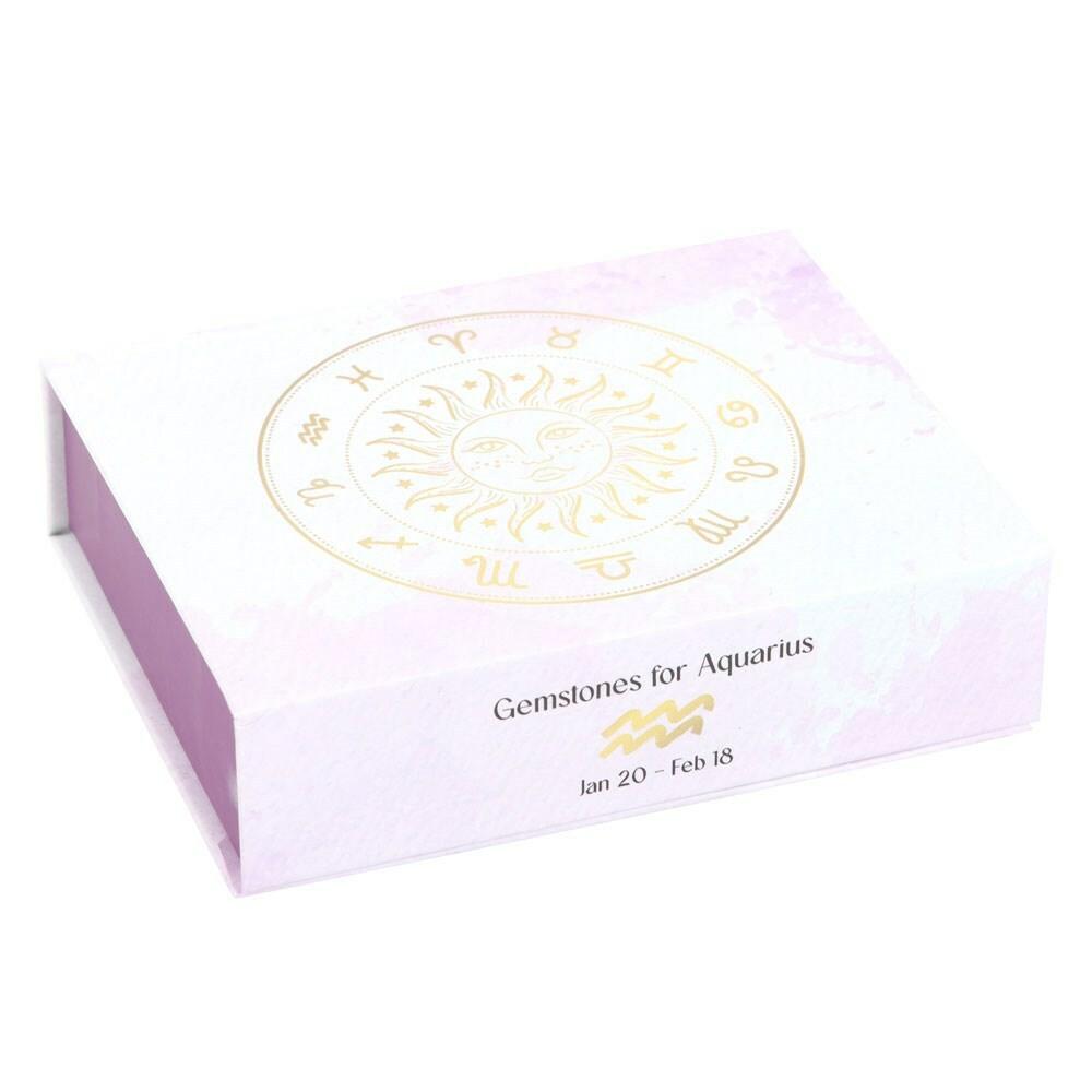 Aquarius Crystal Tumblestone Set -vesimiehen luonnonkivi lahjapakkaus