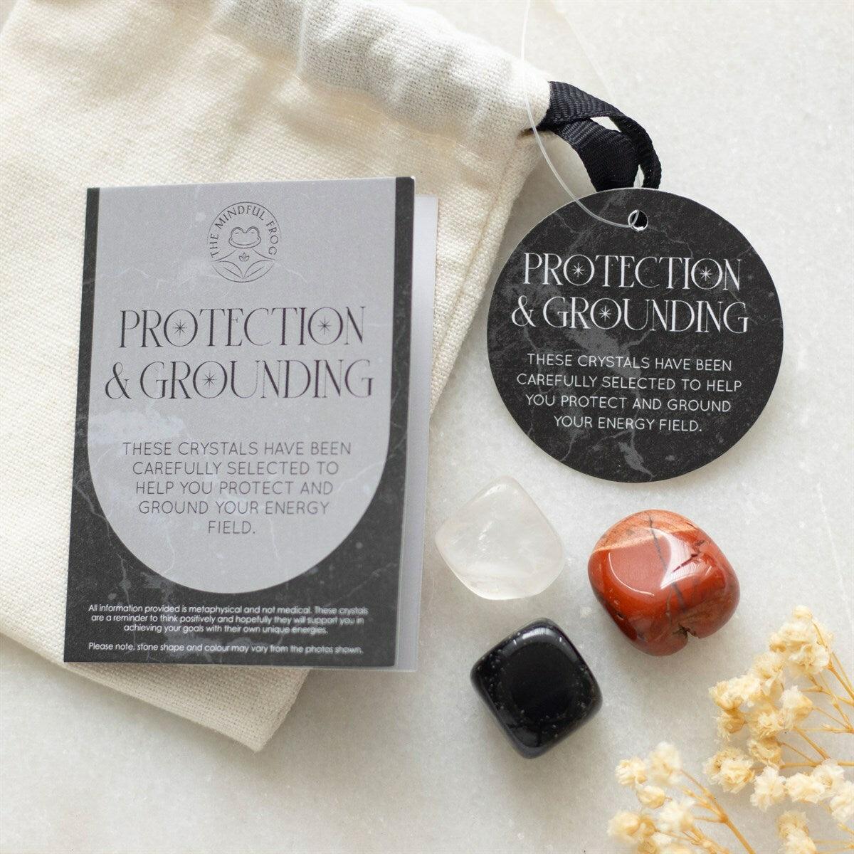 Protection & Grounding Healing Crystal Set -suojaavat kivet setti