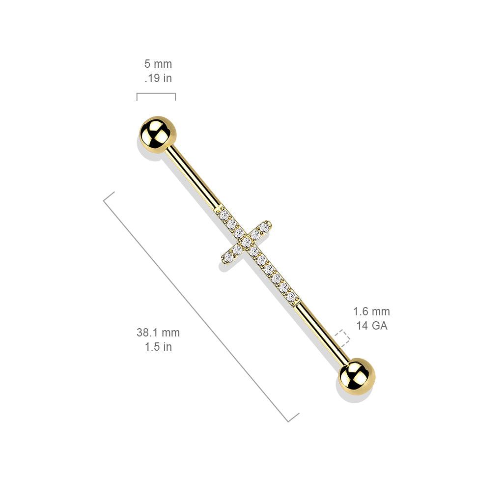 Industrial, Cross Titanium CZ in Black -titaaninen risti-industrial
