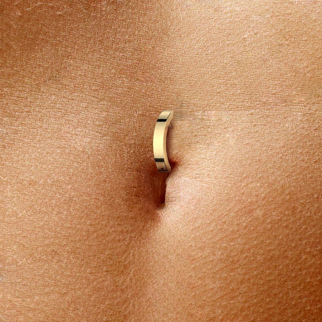 Napakoru, Hinged Belly Button Hoop in Black -titaaninen naparengas