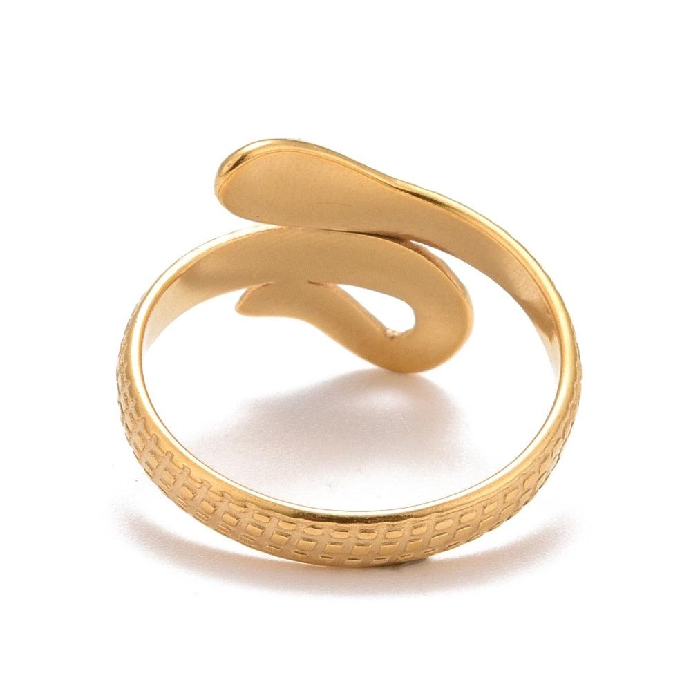 FRENCH RIVIERA|Gold Serpent -käärmesormus kirurginterästä