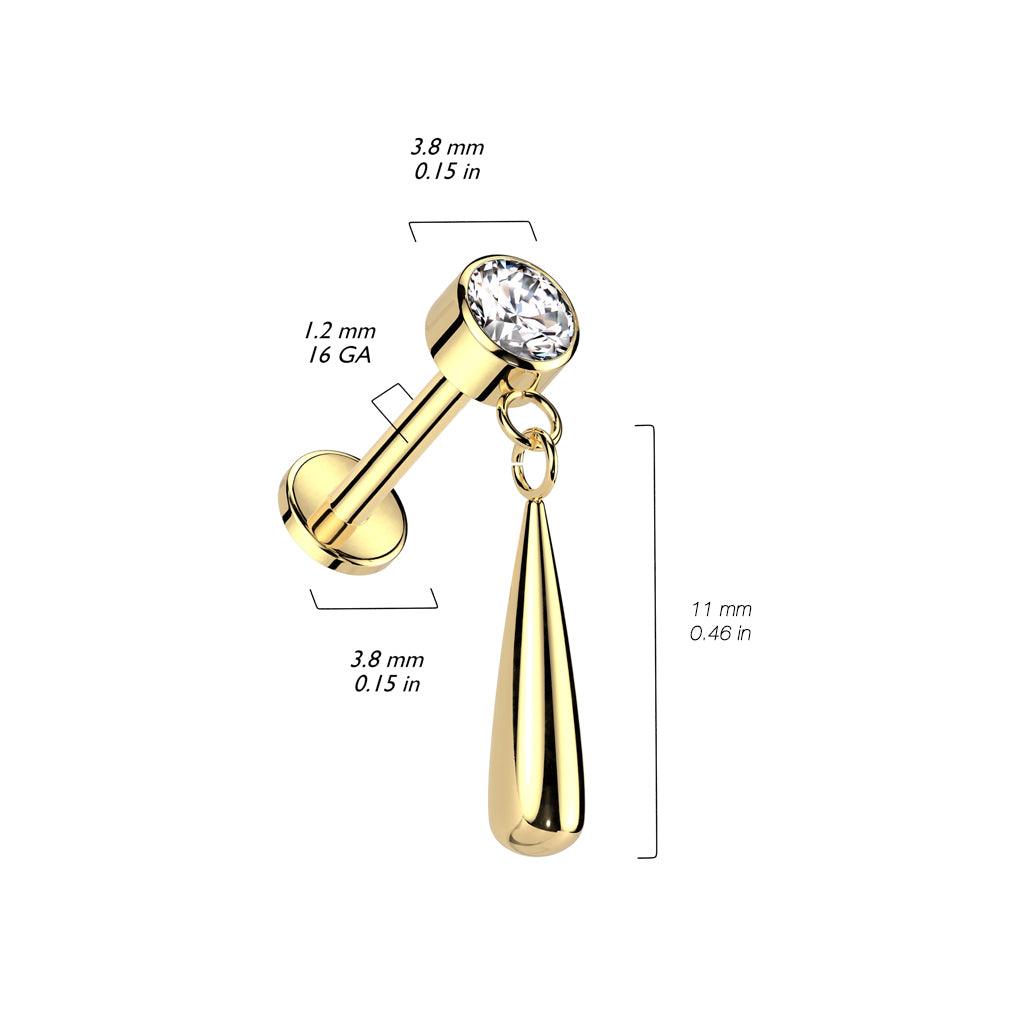 Titaani rustokoru/traguskoru, Teardrop Dangle in Black