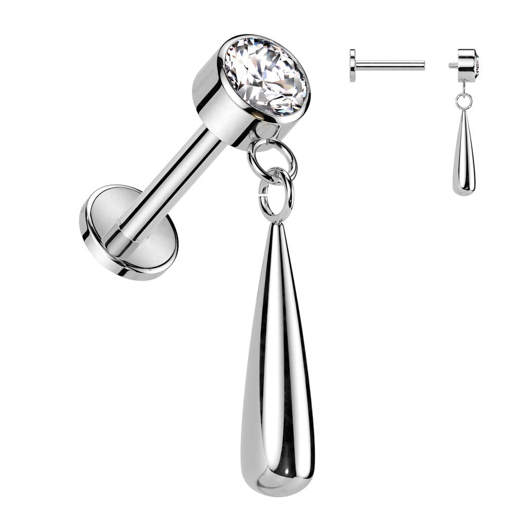 Titaani rustokoru/traguskoru, Teardrop Dangle in Silver