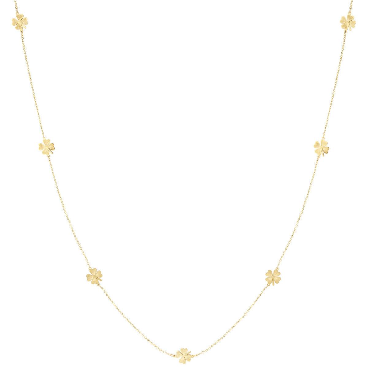 FRENCH RIVIERA | Gold Clover -kirurginteräskaulakoru apilakoristeella
