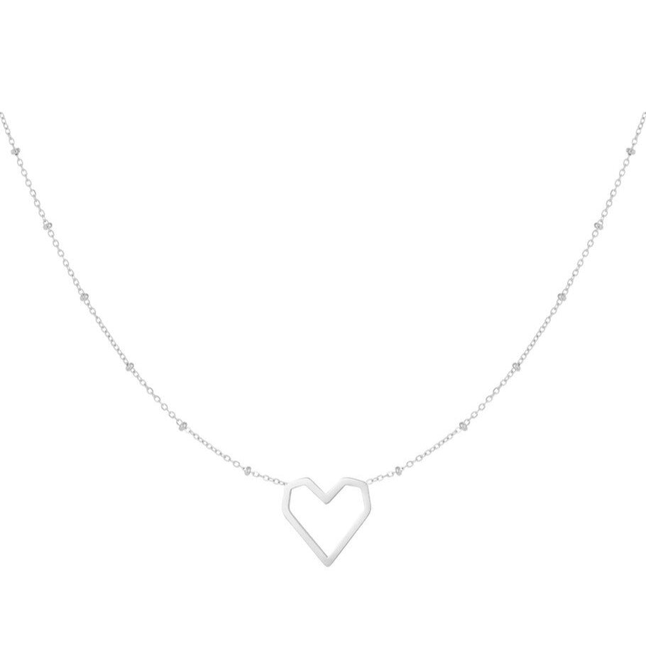 French Riviera | Amour Line – heart necklace (silver) 