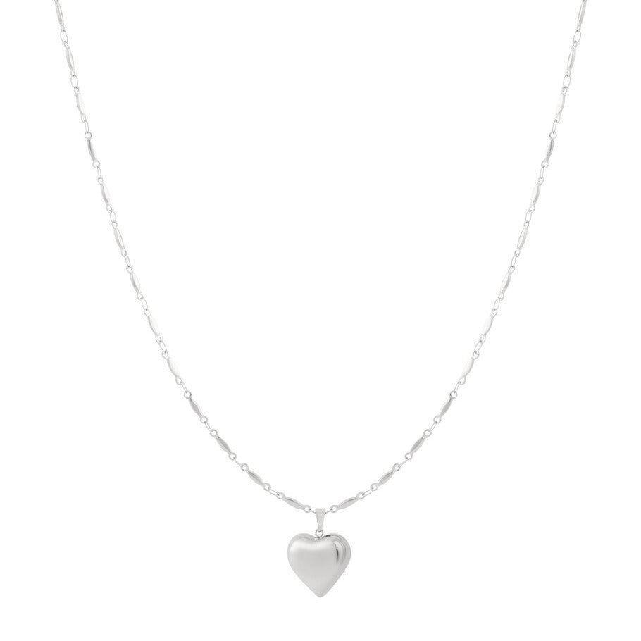 French Riviera | Sofia Heart – surgical steel heart pendant necklace (silver) 