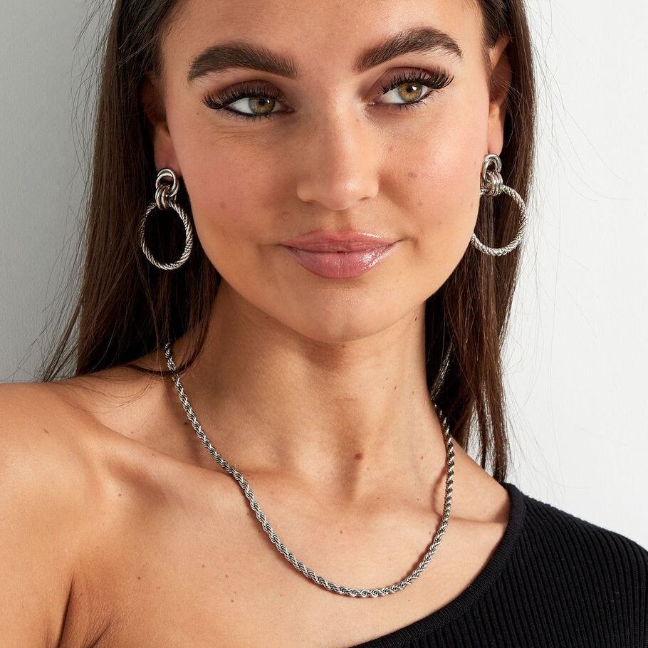 French Riviera | Nova Bold – twisted surgical steel necklace (silver)