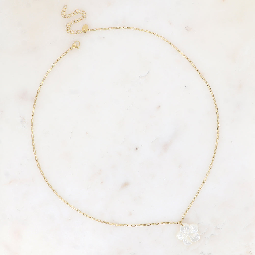 BOHM PARIS | Collier Fleur de Nacre – valkoinen helmiäiskukka kaulakoru