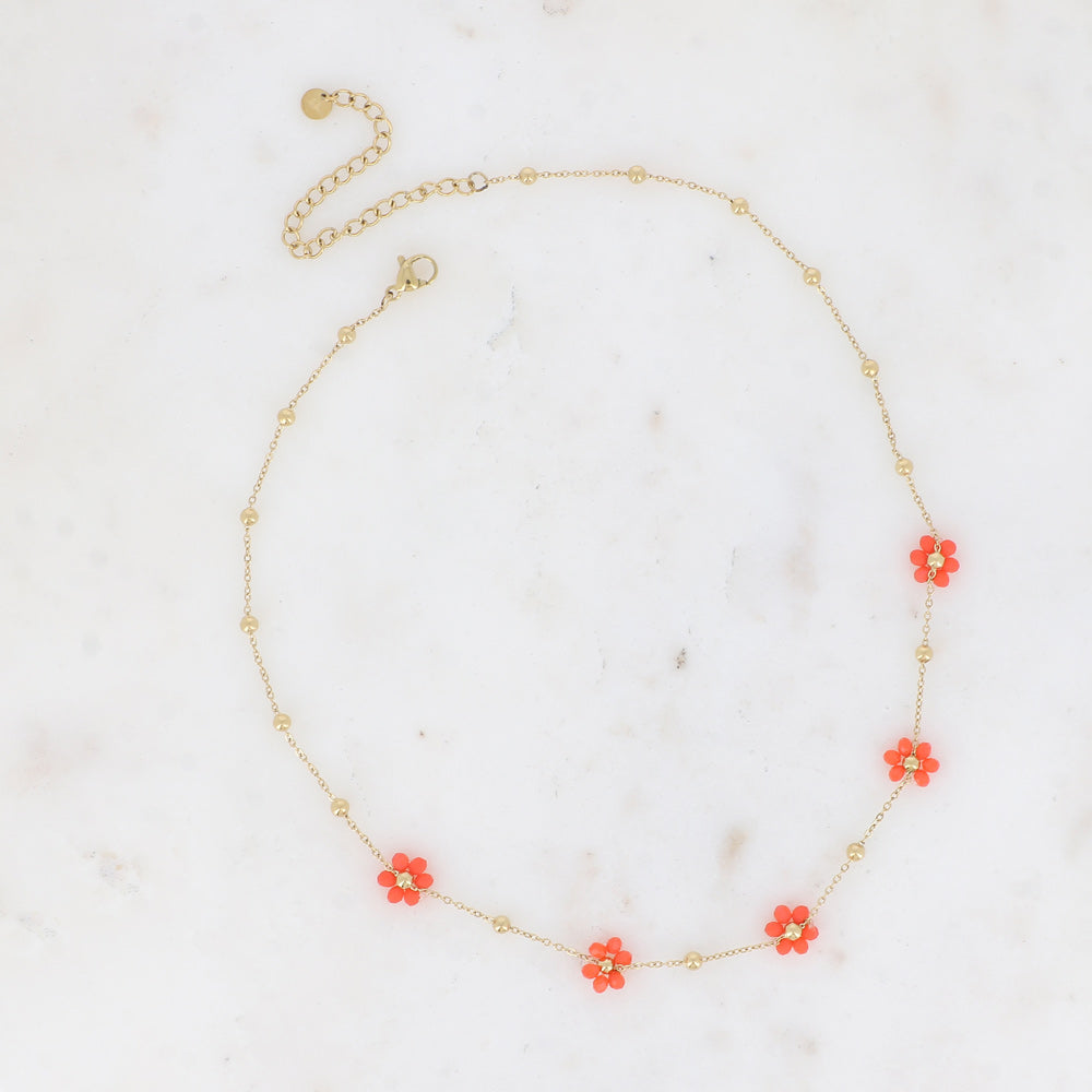 BOHM PARIS | Collier Corail Bloom Line – oranssi kukkakaulakoru