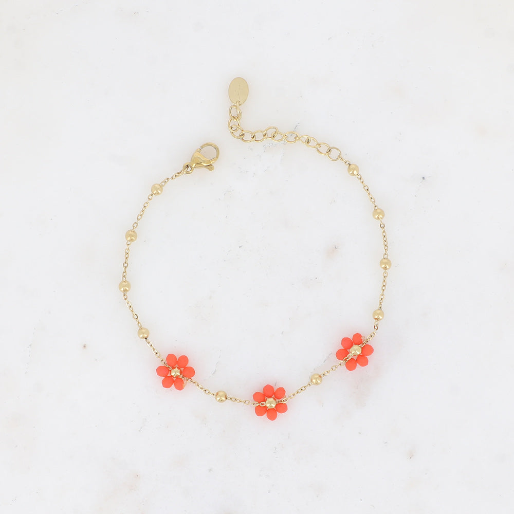 BOHM PARIS | Bracelet Corail Bloom – orange flower bracelet