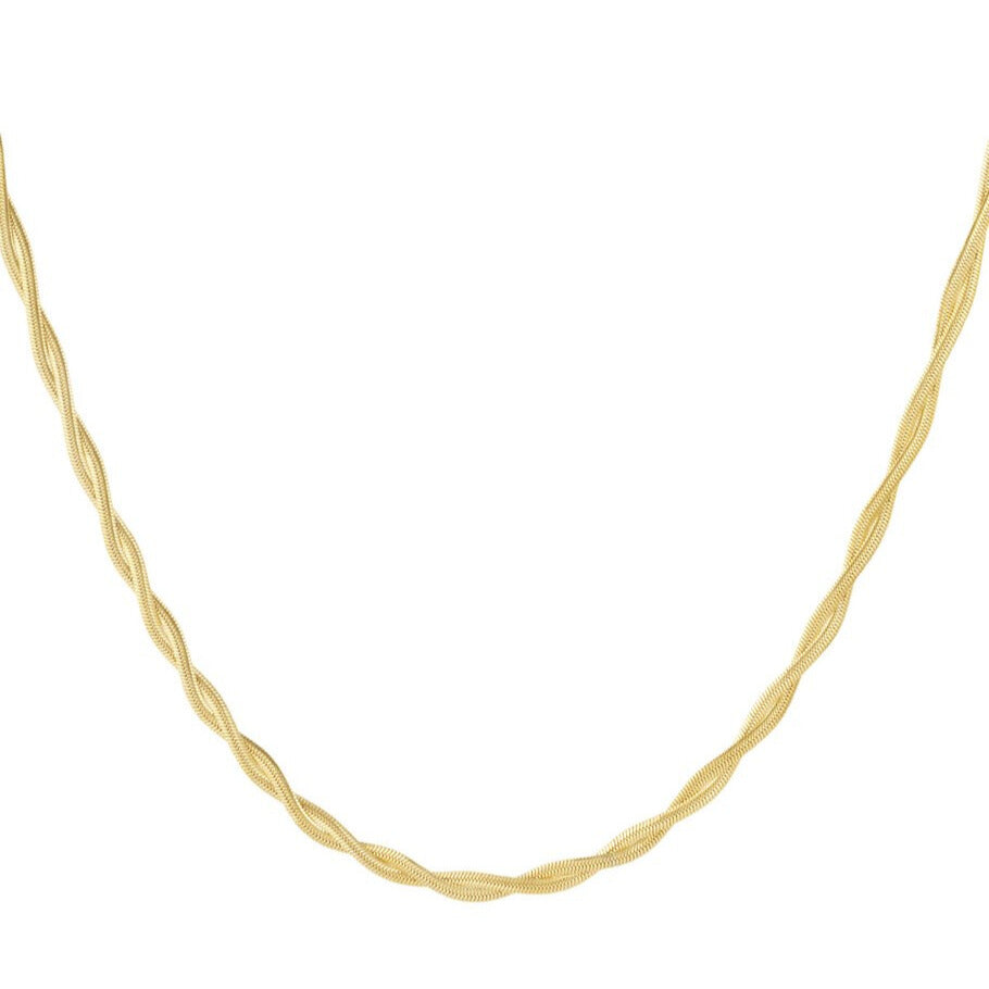 French Riviera | Serena – twisted surgical steel necklace (gold) 