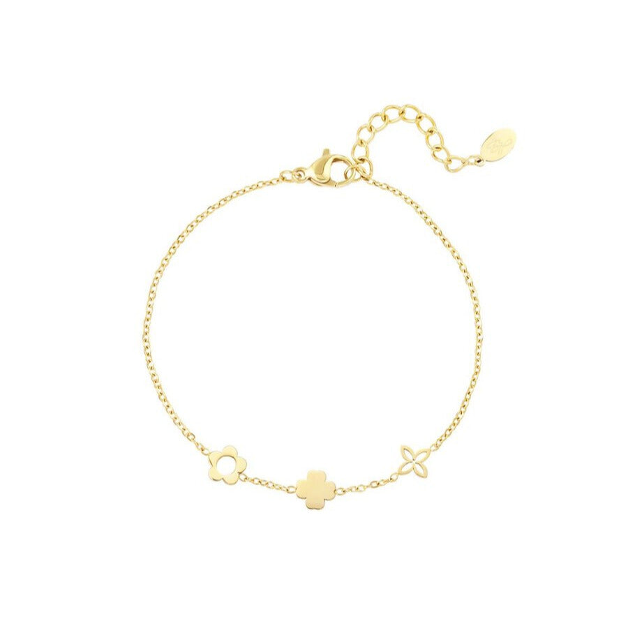 FRENCH RIVIERA | Lucky Petals - graceful lucky clover bracelet made of surgical steel