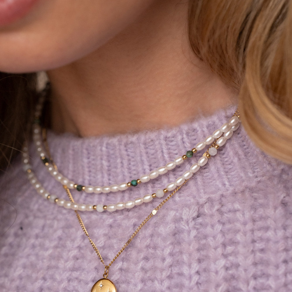 BOHM PARIS | Collier Harmonie – helmikaulakoru akaattihelmin