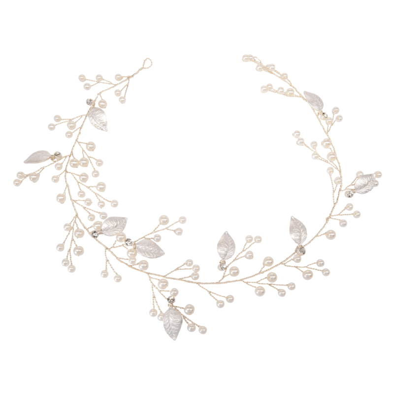 ATHENA BRIDAL | Julie -helmikoristeinen muotoiltava hiuskoru (hopea)