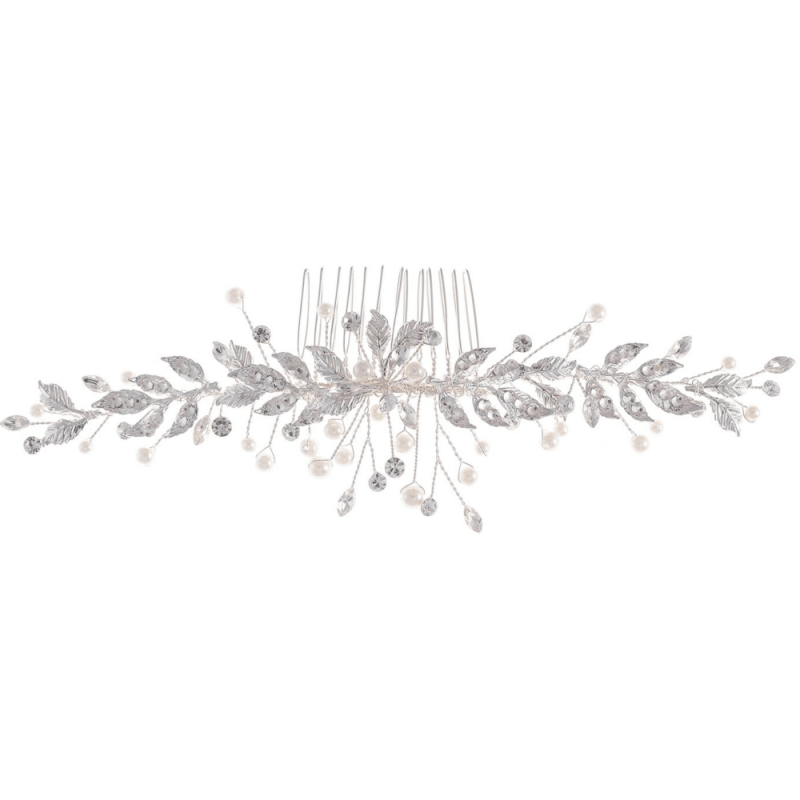 ATHENA BRIDAL | Rénee pearl-embellished hair accessory (silver)