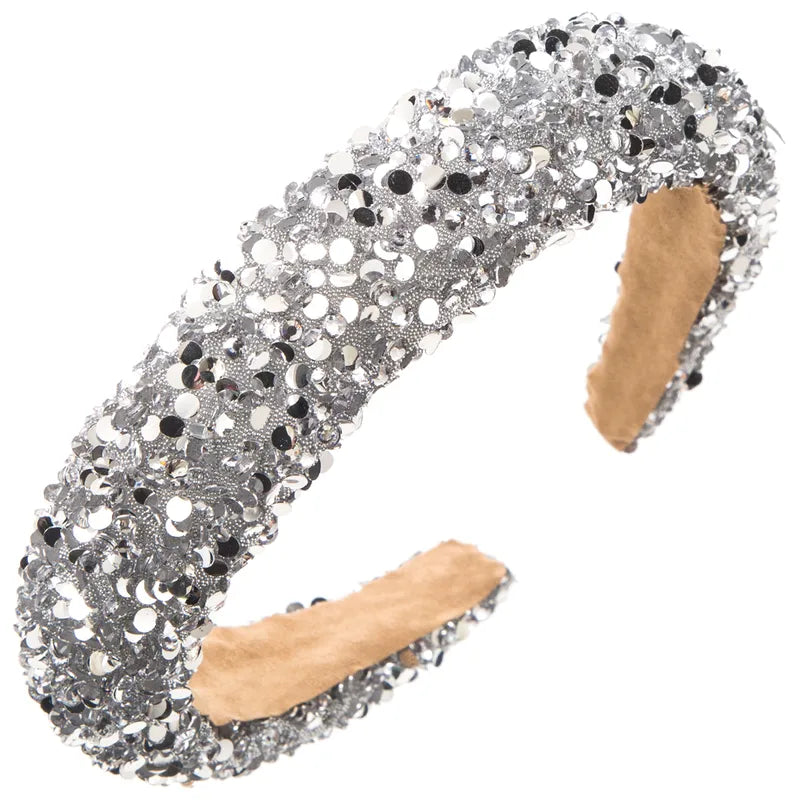 SUGAR SUGAR®, Sparkle Blush - Glitter Stuffed Headband (Silver)