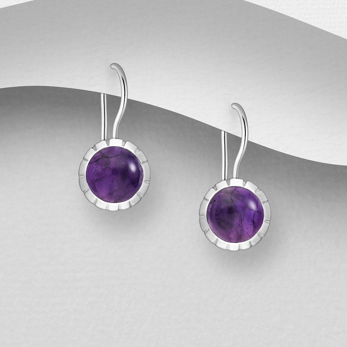 PREMIUM COLLECTION | Evelina -hopeakorvakorut ametistilla