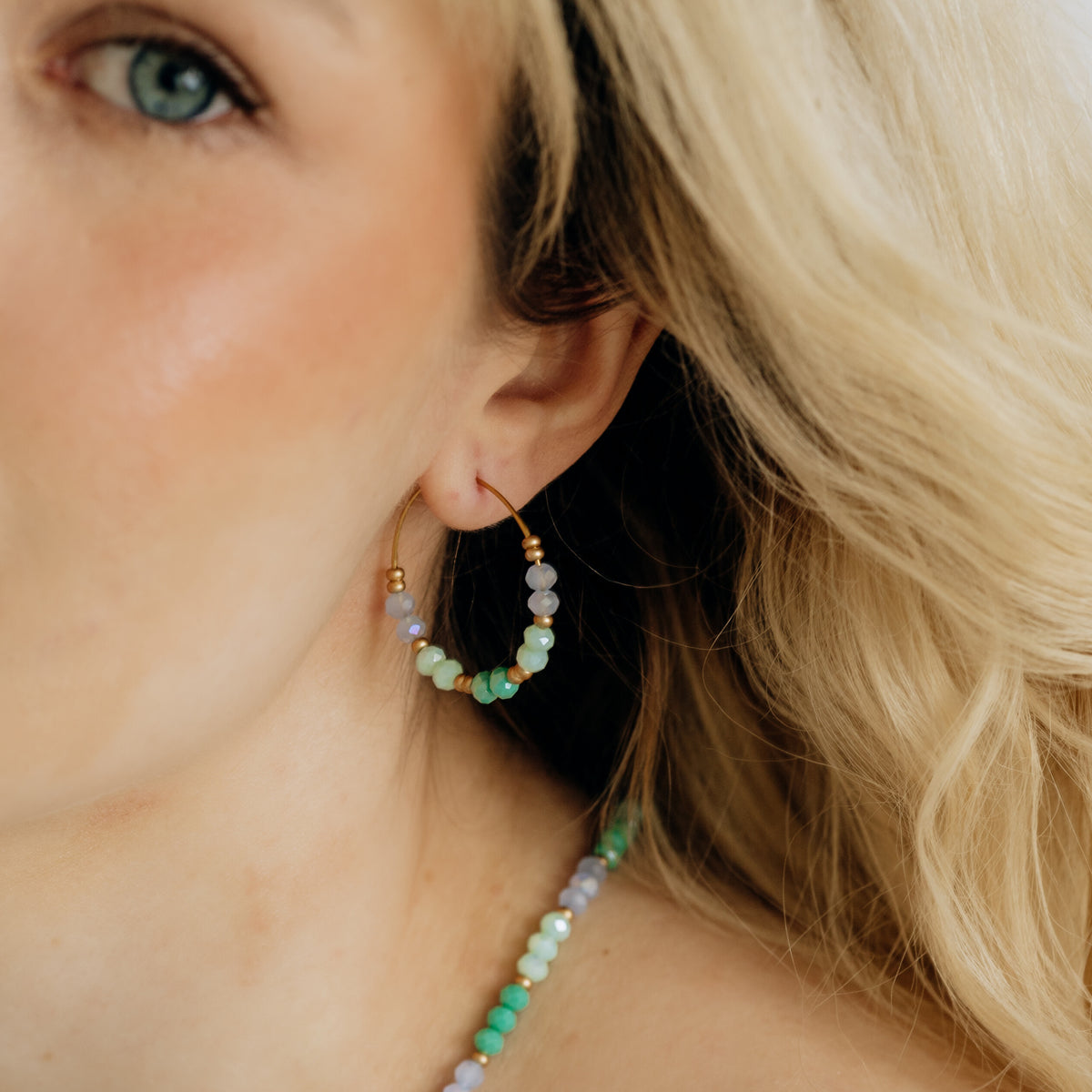 Jolie Blue handmade pearl rings (marine tones, gold)