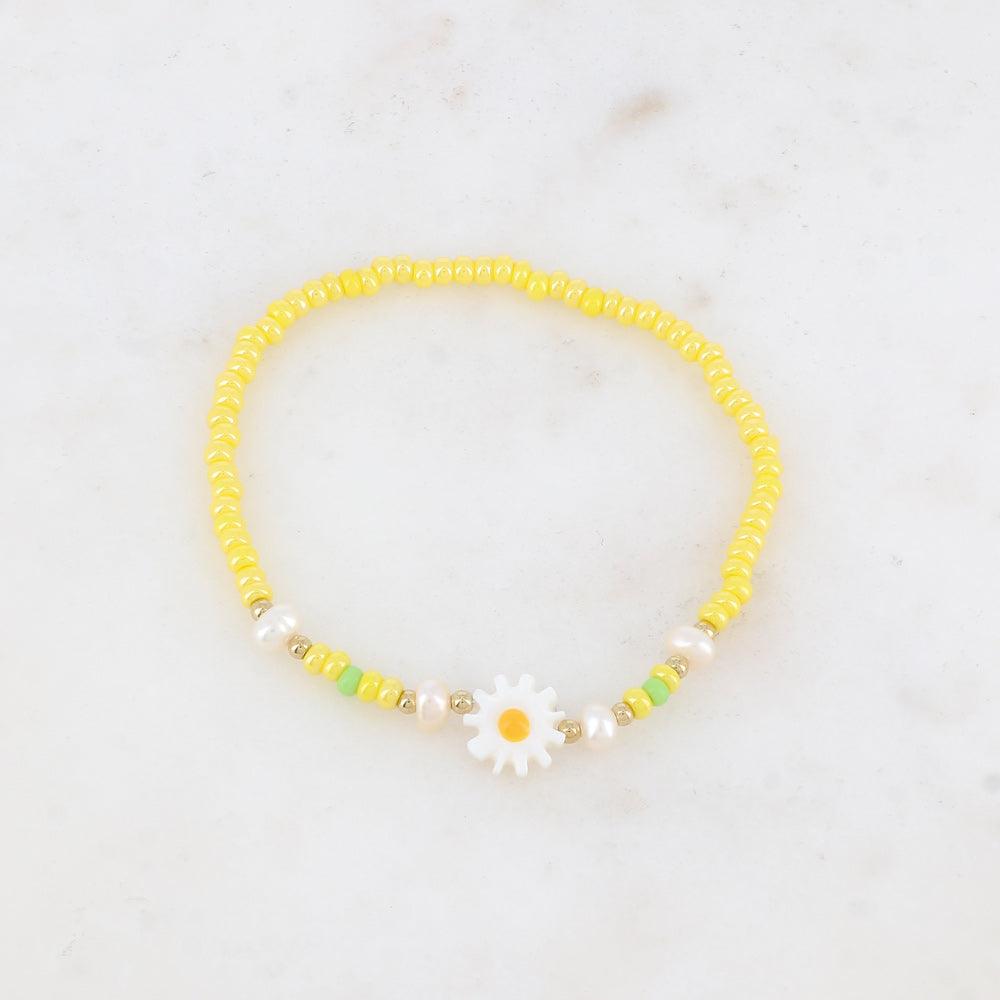BOHM PARIS | Bracelet Belle -keltainen kukkarannekoru