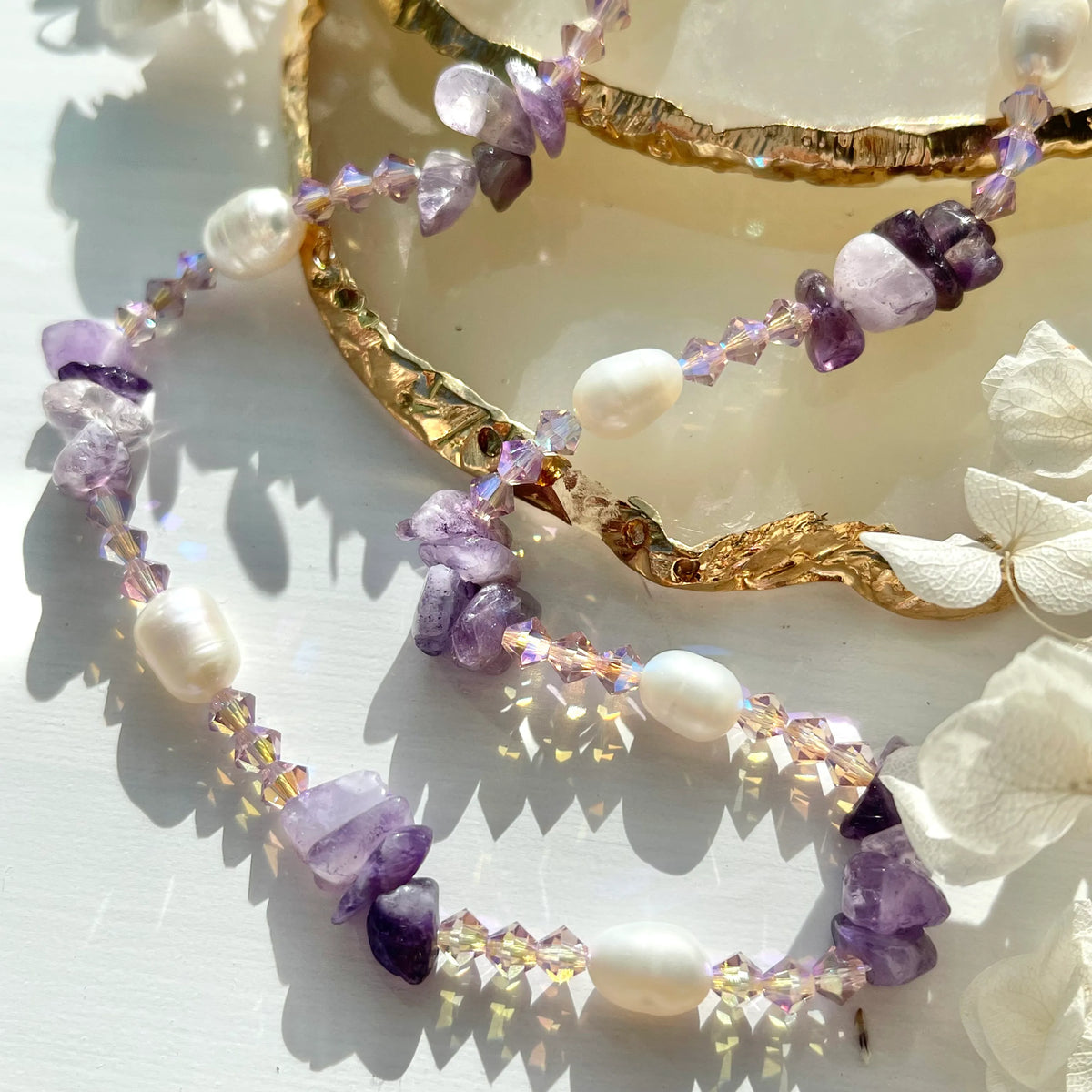 Arielle - Surgical Steel Necklace with Natural Stone Beads