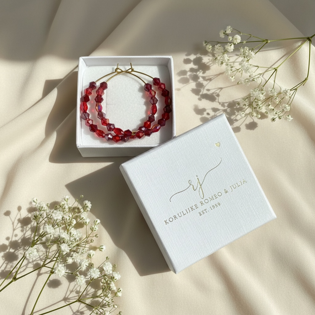 Jolie Garnet – handmade pearl rings (red tones, gold)