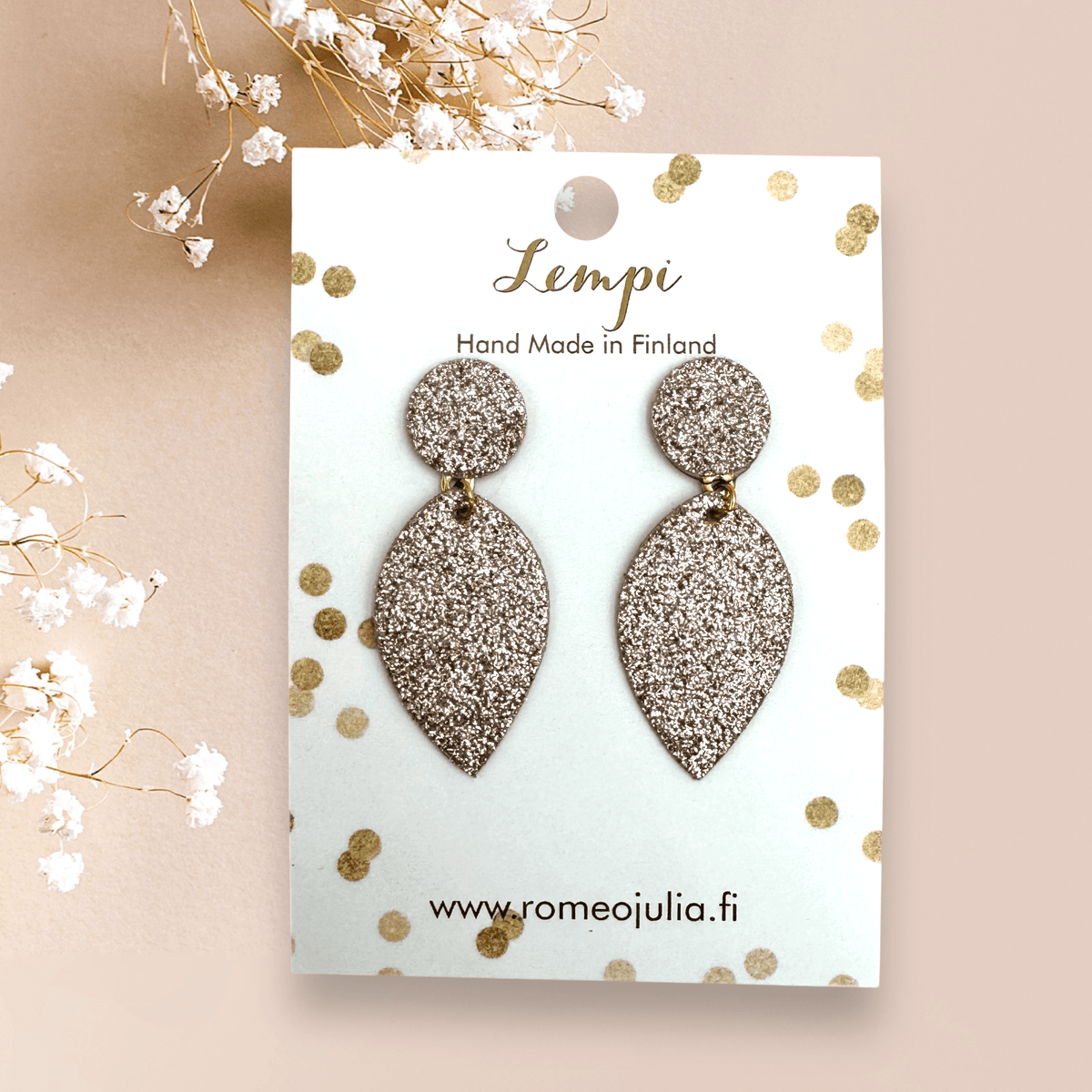 LEMPI®-korvakorut, Lehti (ruusukulta kimallus)