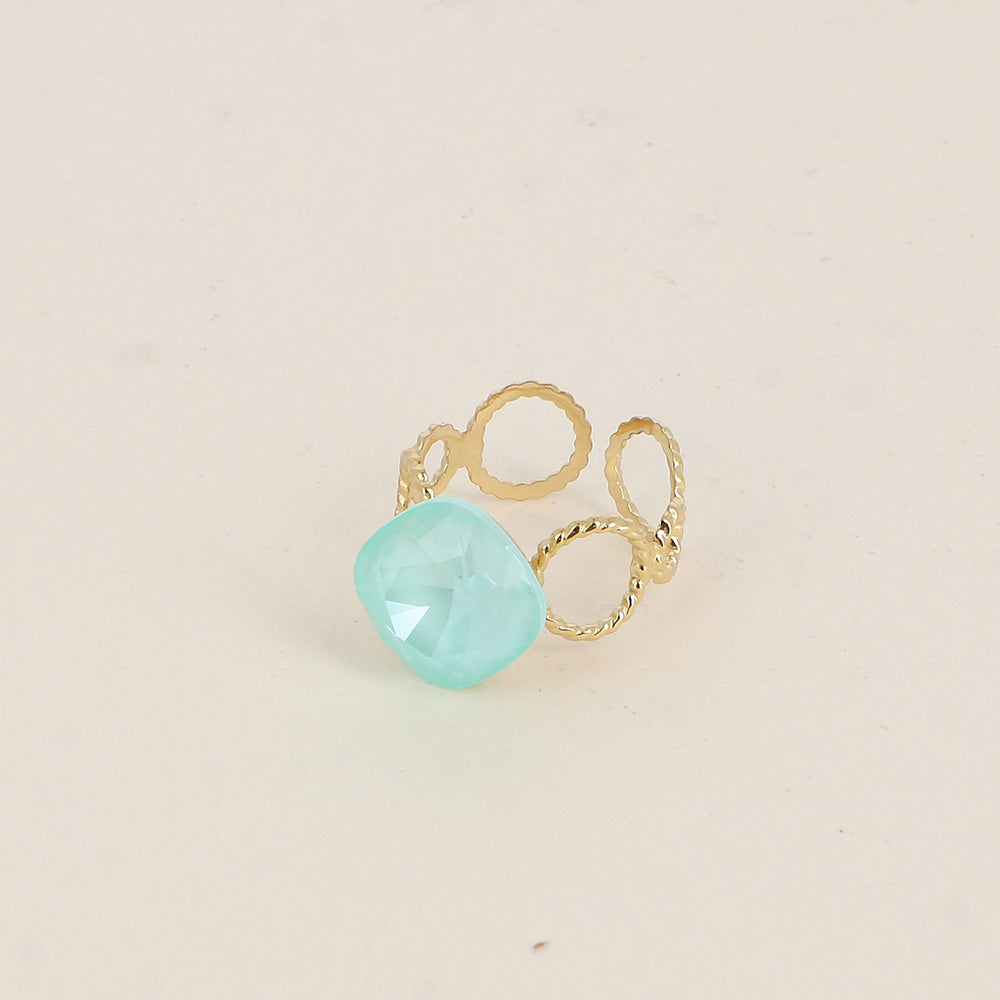 Bohm Paris raikas vihreä sormus Swarovski kristalli.