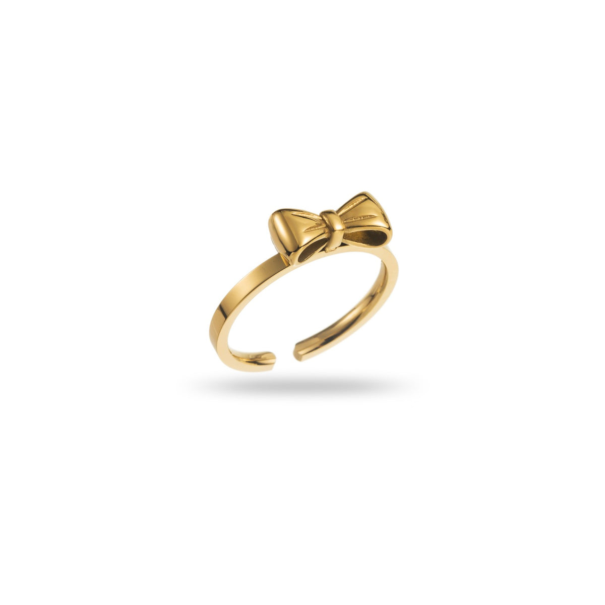 FRENCH RIVIERA | Velvet Bow Ring -rusettisormus kirurginterästä (kulta)