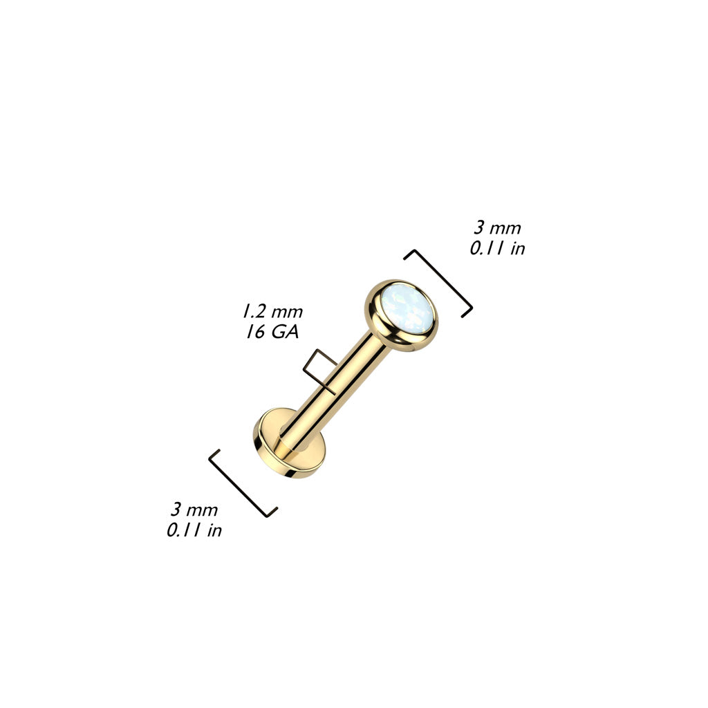 Labret 1,2mm, Titanium Clear Nest – matalaprofiilinen kristallikoru titaanista (kulta)