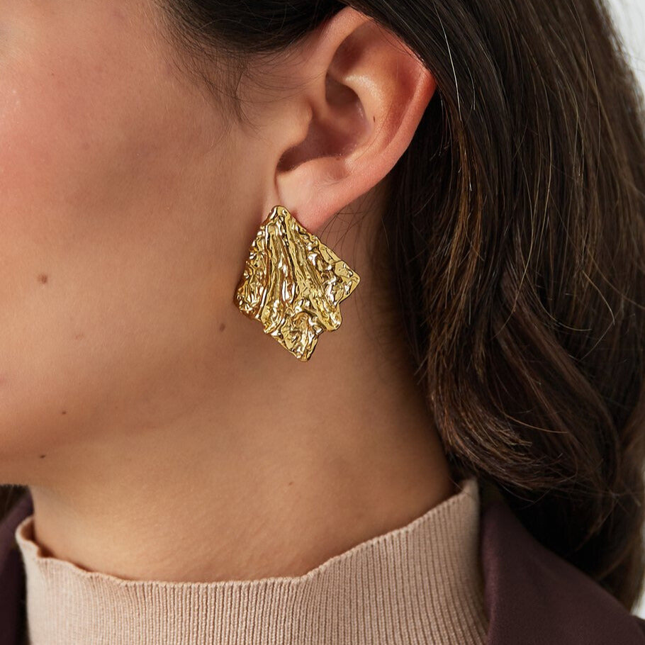 FRENCH RIVIERA | Lumière – gold-tone textured stud earrings
