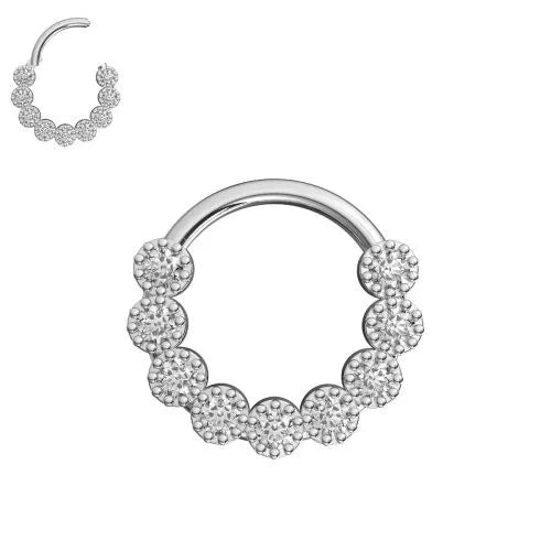 Lävistysrengas 1,2mm, Steel Gemline – eteenpäin säihkyvä kirurginteräsrengas