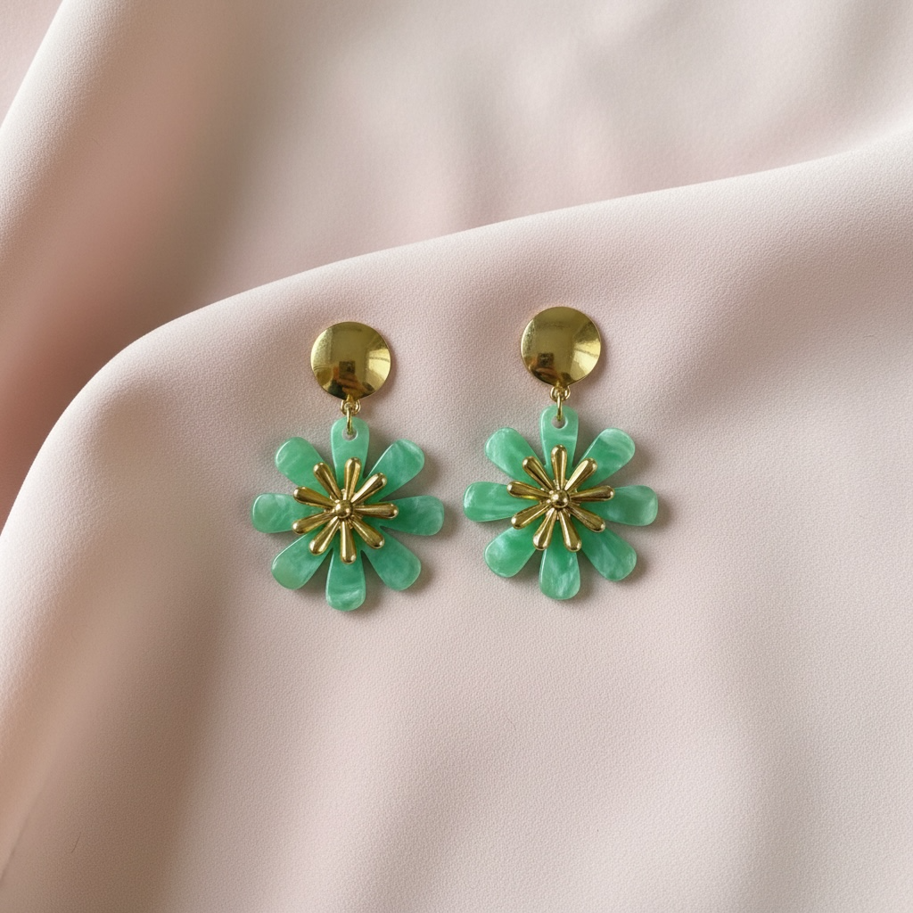 FRENCH RIVIERA | Mint Bloom – flower earrings (mint)