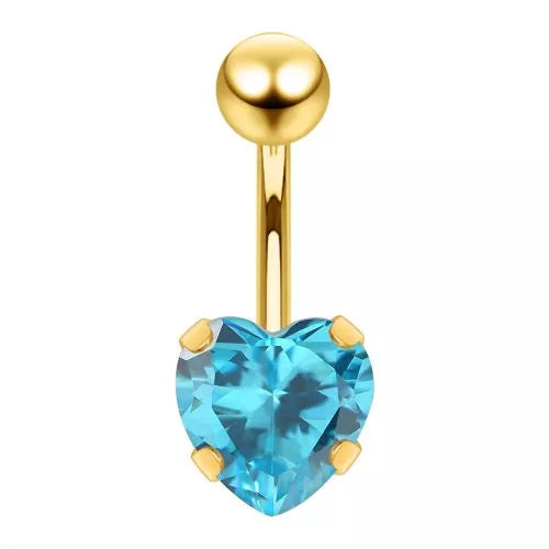 Napakoru, Gold Summer Heart –napakoru sydämenmuotoisella kristallilla (turkoosi)