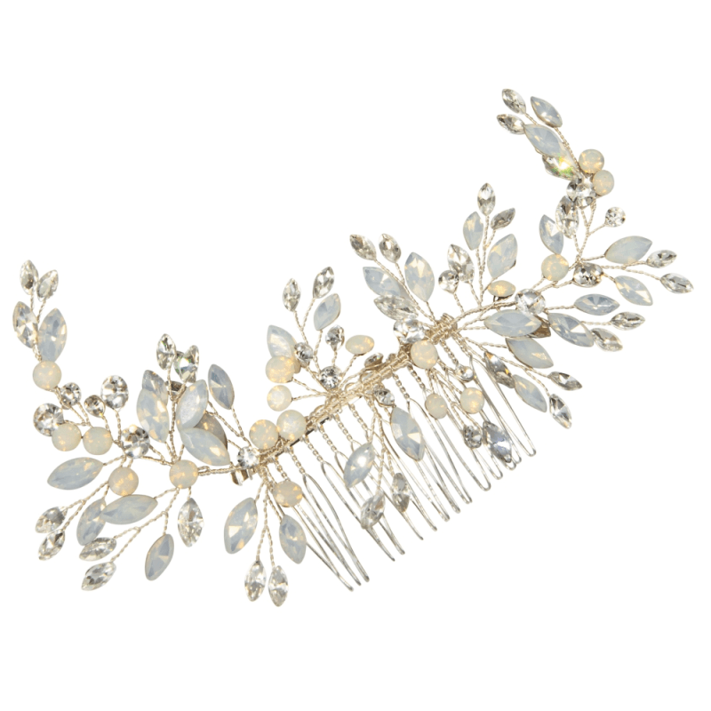 ATHENA BRIDAL | Pauline -opaalinhohtoinen muotoiltava hiuskoru (hopea)