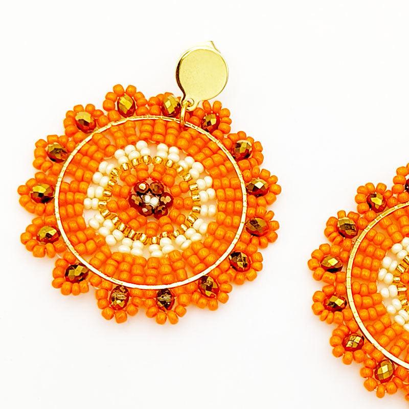 FRENCH RIVIERA | Sunshine orange surgical steel earrings