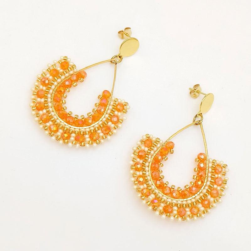 FRENCH RIVIERA | Joanna orange surgical steel earrings