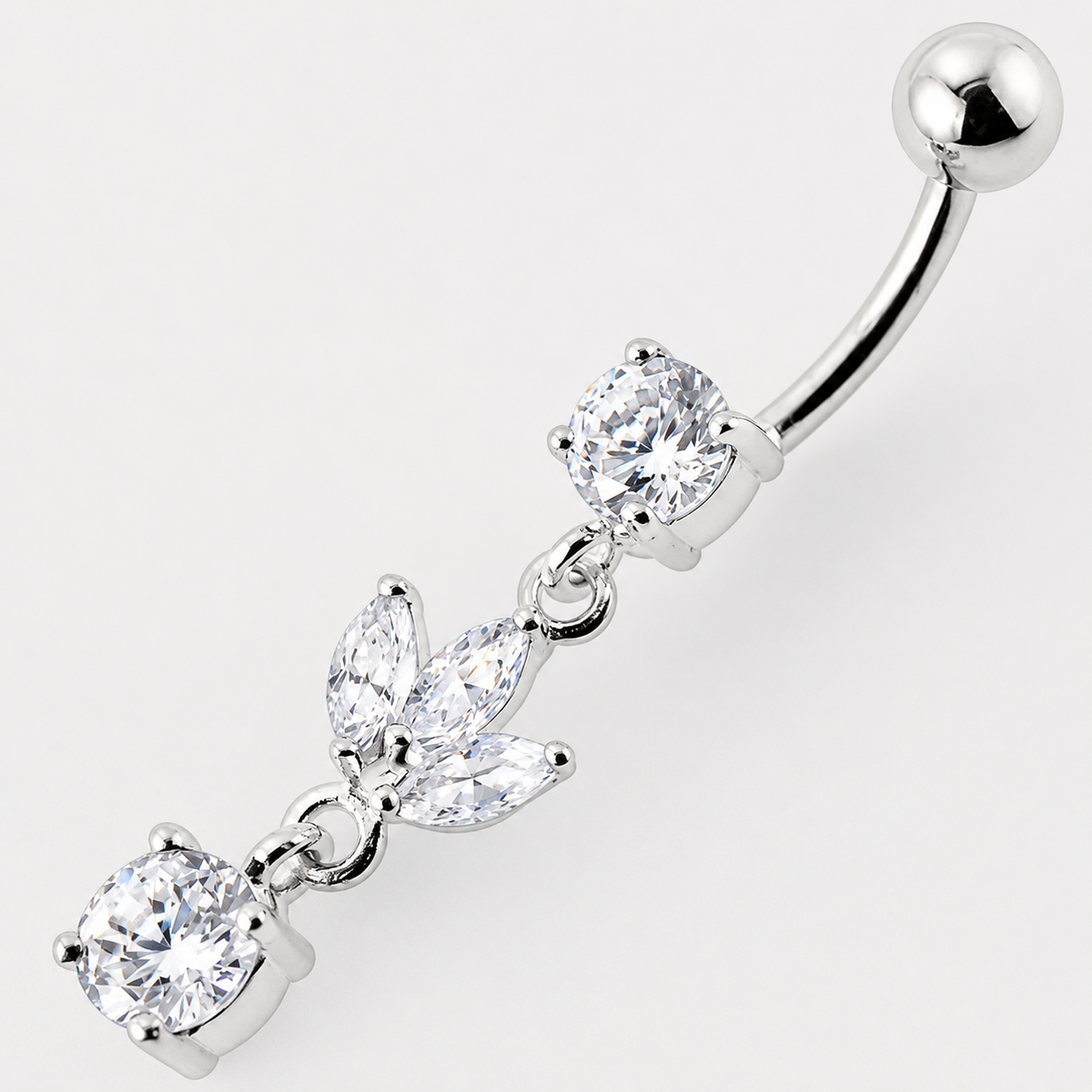 Titanium navel ring, Brielle dangling navel ring