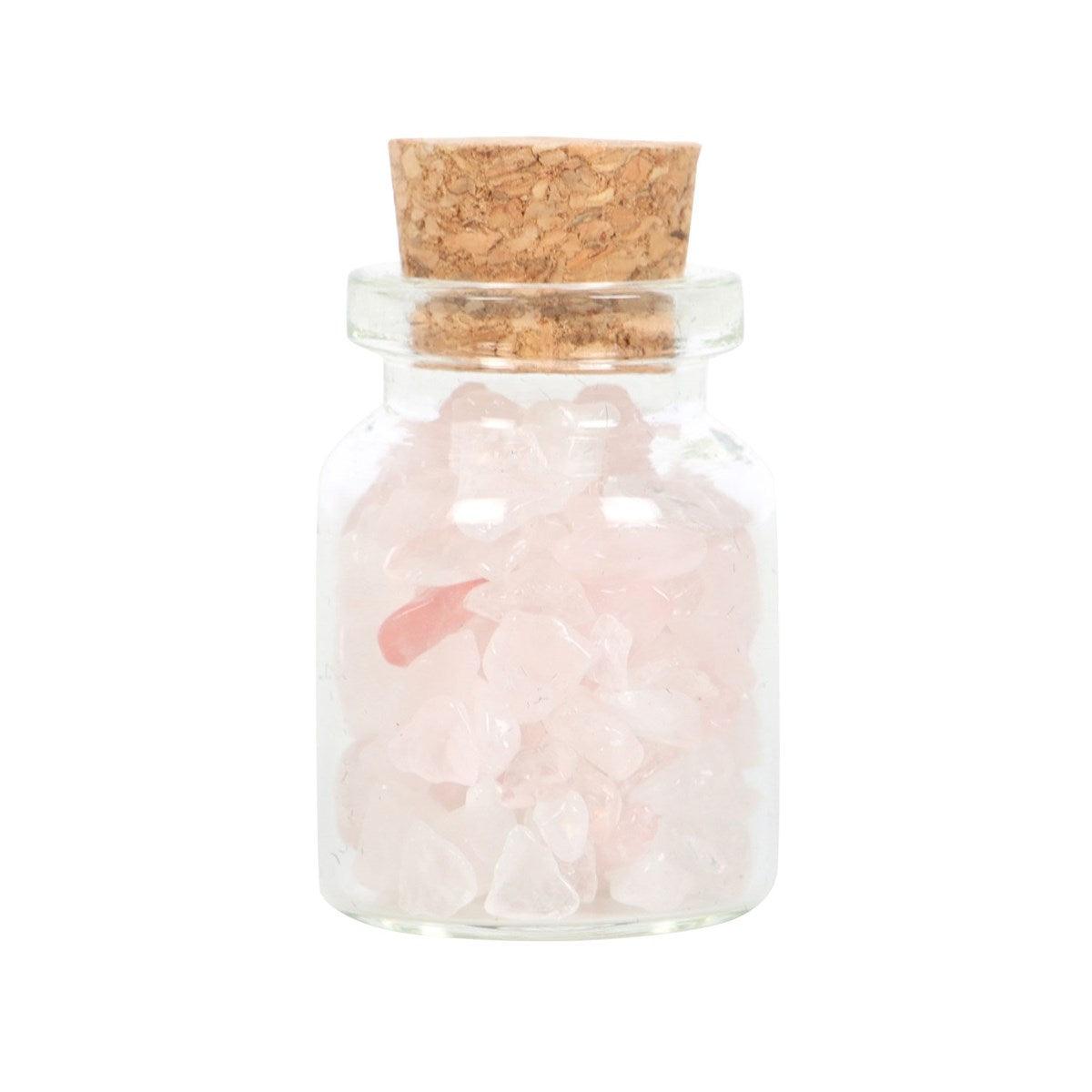 Jar of Love, Rose Quartz -ruusukvartsi onnenkivipullo "rakkaus"
