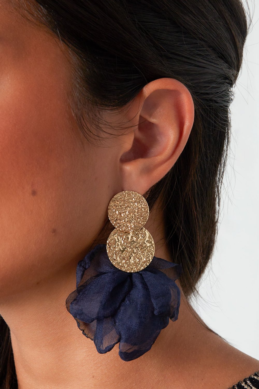 FRENCH RIVIERA | Midnight Bloom - midnight blue statement earrings 