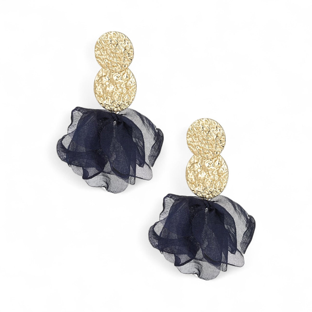 FRENCH RIVIERA | Midnight Bloom - midnight blue statement earrings 
