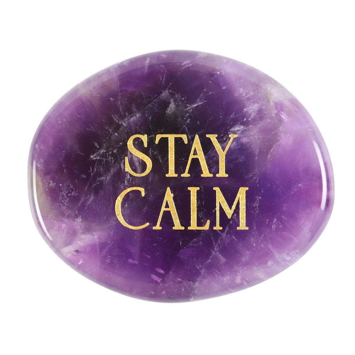 Stay Calm Amethyst -ametisti kämmenkivi "pysy tyynenä"